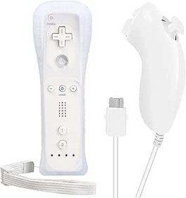 Resim Nintendo Wii için kontrol: Wii Controller Remote Nunchuck Wii Remote Gamepad ile Nunchuk Wii Uzaktan Kumandalı Wii Kablosuz Wii Uzaktan Kumanda için (Motion Plus Olmayan Kontrolör) (Beyaz) 