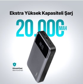 Resim Ttec 2BB218UG Recharger Pro LCD 20.000 MAH PD 130W Taşınabilir Hızlı Şarj Aleti/Powerbank Uzay Grisi 
