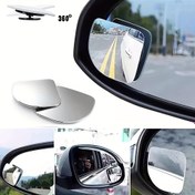 Resim 2 Paket Evrensel Uyumlu Üçgen Araba Yan Ayna, Ayarlanabilir Geniş Açılı Arka Görüş Kör Nokta Aynaları, Arabalar ve Motosikletler için Düz Lens, Ön Konum, 360° Görünüm 