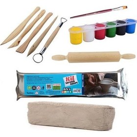 Resim Kil Hamuru Set-4. Seramik Hamuru Başlangıç Seti. Ahşap Ebeşuar. 