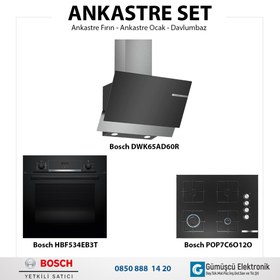 Resim Bosch Ankastre Set HBF534EB3T, POP7C6O12O, DWK065G60T 