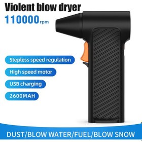 Resim Violent Saç Kurutma Makinesi, Yüksek Hızlı Motorlu El Tipi Fan Siyah, Çin 