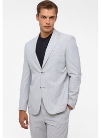 Resim Süvari Gri Slim Fit Desenli Mono Yaka 6 Drop Spor Takım Elbise 