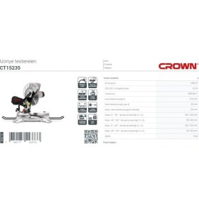 Resim Crown Gönye Kesme Makinası 210 mm 1400W CT15235 