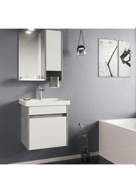 Resim Orka Aydos 55 Cm Mdf Banyo Dolabı Alt Modül Ve Lavabo Çok Renkli 