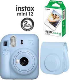 Resim Fujifilm Instax Mini 12 Mavi Fotoğraf Makinesi 10'lu Film ve Çantalı Seti 98 