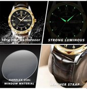 Resim Yingfu Poedagar Lüks İş Adamı Kol Saati Su Geçirmez Aydınlık Tarih Hafta Erkekler Izle Gold Green L Altın - Beyaz Altın - Gümüş 