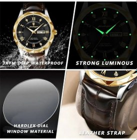 Resim Yingfu Poedagar Lüks İş Adamı Kol Saati Su Geçirmez Aydınlık Tarih Hafta Erkekler Izle Gold Green L Altın - Beyaz Altın - Gümüş 