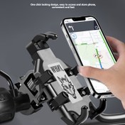Resim Motosiklet Telefon Tutucu, Bisiklet Telefon Askısı, Elektrikli Araç Dönebilen Şok Emici Telefon Tutucu 