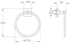 Resim VitrA Root A44802 Halka Havluluk, Krom 