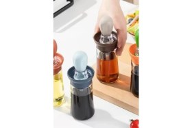 Resim Mbb E-Ticaret Hazneli Silikon Uçlu Cam Yağdanlık Sirke Yağ Yumurta ve Sos Fırçası 