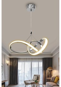 Resim Kardelen Modern Sarkıt Led Avize - Beyaz Işık / Krom Krom 