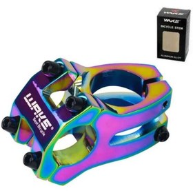 Resim Bisiklet Kısa Gidon Boğazı Wake Alüminyum Rainbow Rengarenk Yedek Parça 31,8mm 