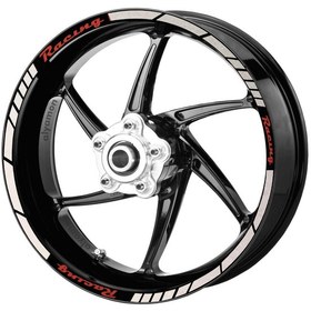 Resim Deeb Motosiklet Jant Şeridi Racing Beyaz Kırmızı Model X N11.30017 