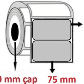 Resim Özsaraç Etiket 75 x 50 Silver Mat Etiket 750'Li 