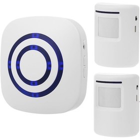 Resim Reedark Kablosuz Pır Sensörlü 70 Metre Menzilli 38 Şarkı Seçenekli Beyaz Alıcı Seti 