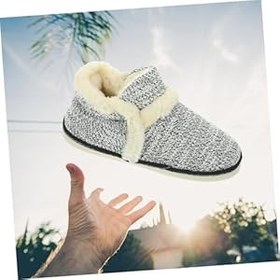 Resim COLLBATH Erkek Siyah Peluş Ev Terliği Kalınlaşmış Sıcak İç Mekan Kaymaz Sonbahar Kış Terliği 