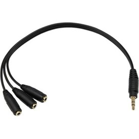 Resim Zrv 5+1 Ses Sistemi Kablosu 3x3.5mm Dişi TO1X 3.5mm Erkek Ses Kablosu 