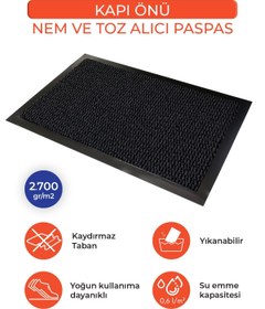 Resim Zemincim Faro Siyah Kapı Önü Nem Ve Toz Alıcı Paspas 