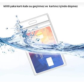 Resim Gempo Yaka Kartı ve Yoyo Seti Geri Çekilebilir , Su Geçirmez Şeffaf Kimlik Koruyucu yaka kartı askısı 