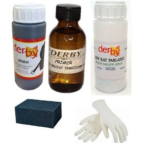 Resim Derby 100 Ml Deri-Koltuk-Mont Boyası Set Naturel-Siyah 