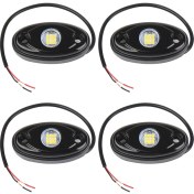 Resim Sedipiitous 4pcs 9led Süper Parlak Kaya Işık Kiti LED Su Geçirmez LED Neon Undergow Işık Off Road Kamyon Teknesi Beyaz (Yurt Dışından) 