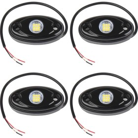 Resim Sedipiitous 4pcs 9led Süper Parlak Kaya Işık Kiti LED Su Geçirmez LED Neon Undergow Işık Off Road Kamyon Teknesi Beyaz (Yurt Dışından) 