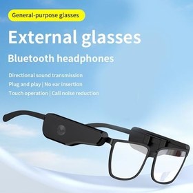 Resim ASHATA Taşınabilir Harici Gözlük Bluetooth Kulaklık, Bluetooth Harici Açık Ses Gözlük Için Kulaklık, 8 Saat Ç Süresi, Elast Silikon Kapaklı 