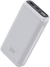 Resim Bix 20000mah Usb-a 22.5w Ve Type-c Pd 20w Çift Çıkışlı Led Ekranlı Powerbank Beyaz 