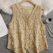Resim Vintage Yıpranmış Boyalı Hırka Yelek Üç Boyutlu Kabartmalı Nakışlı 