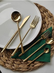 Resim Arow 36 Parça Asil Çatal Kaşık Bıçak Çkb Seti Gold 