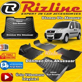 Resim Fiat Doblo 1 3D Paspas+Bagaj Havuzu Siyah 2001-2009 Arası Rizline 