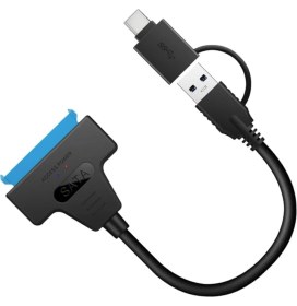Resim Dora Shopping 0442 2in1 USB 3.0 Type-C 2.5 Inç Sata HDD SSD Çevirici Dönüştürücü Sata-usb 3.0 / Type-C Kablo (2.5 