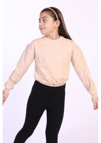Resim Toontoy Kız Çocuk Dreams Nakışlı Sweatshirt Bej 