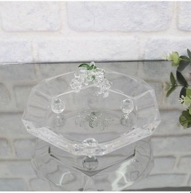 Resim Selim Dekor Grape Altıgen Büyük Sunum Cam Tabağı 30x32 Cm 