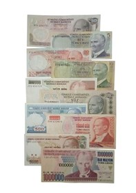 Resim Türkiye Cumhuriyeti Türk Lirası Kağıt Koleksiyon Paralar. Antika Darpane Hobi Hediye. Bat14 