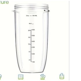 Resim Xuweiwei Nutribullet 600w 900w Serisi Uyumlu 32oz Blender Bardak Ve Bıçak Yedek Parçaları 4 Adet 