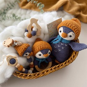 Resim Amigurumi Penguen Oyuncak Bebek Seti 