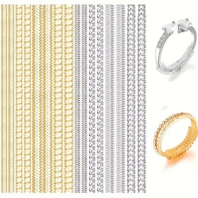 Resim 8 Parça Yüzük Ölçer Seti, 4 Boyutlu Silikon Sıkıştırıcı, Erkekler ve Kadınlar için Rahat Spiral Koruma, Pratik Takı Ölçüm Aracı, Güç Gerektirmez 