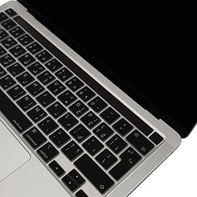 Resim McStorey MacBook Pro Arapça Klavye Koruyucu – UK ISO Ters L Enter – Touch Bar Uyumlu – 13 inç A2251 A2289 A2338 (M1/M2) – 16 inç A2141 – Ultra İnce Silikon Siyah 