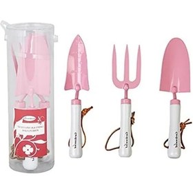 Resim Pembe Renkli Plastik 3'lü Bahçe Seti 
