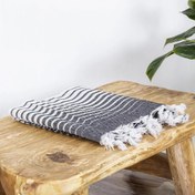 Resim Homedius Alagra Pamuklu Peştemal 100x170 cm Siyah 