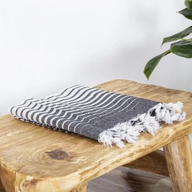 Resim Homedius Alagra Pamuklu Peştemal 100x170 cm Siyah 