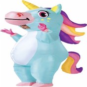 Resim Mufunye Şişme Kostüm Unicorn Tam Vücut Unicorn Hava Şişirilebilir E Cadılar Bayramı Kostümü - Yetişkin Boyutu 