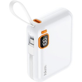 Resim Power Duo 10.000 Mah 20W Pd 20W Hızlı Şarj Destekli Type-C Ve Lightning Kablolu Powerbank Beyaz 