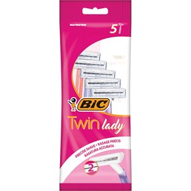 Resim Bic Twin Lady 2 Bıçaklı Kullan-At Kadın Tıraş Bıçağı 5'li Paket - Gratis 
