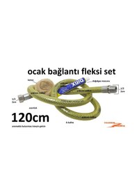 Resim Doğalgaz Ocak Fleksi 120cm Gaz Hortumu Yeni Sistem 