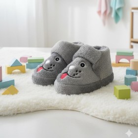 Resim Oksit Sevimli Hayvanlar Cırtlı Kaydırmaz Taban Kreş Ev Okul Ayakkabısı Bebek Çocuk Panduf Ev Botu 