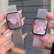 Resim Shiyu Milanese Döngü Kayışı Apple Watch için - Paslanmaz Çelik Ağ, Manyetik Toka, Seriler 1-10 & SE ile Uyumlu Su Geçirmez Kayış, Boyutlar 38mm-49mm, Erkek ve Kadınlar için Şık Tasarım, Moda Saat Kayışı | Şık Ağ Bandı | Manyetik Toka Tasarımı 