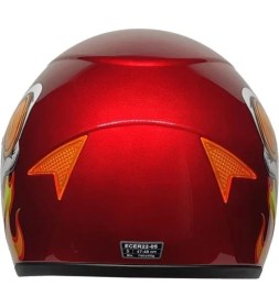 Resim Motosiklet Çocuk Kaskı Full Face Pp Metreal Skull Red 